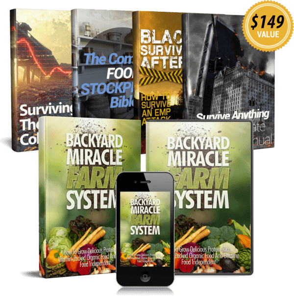 The Backyard Miracle Farm review — the DIY backyard farming food guide ebook bundle shown on the official sales page
