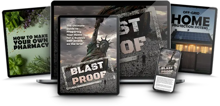 Blackout USA review — the Blast Proof: David's Shield EMP survival guide digital bundle shown on the official sales page