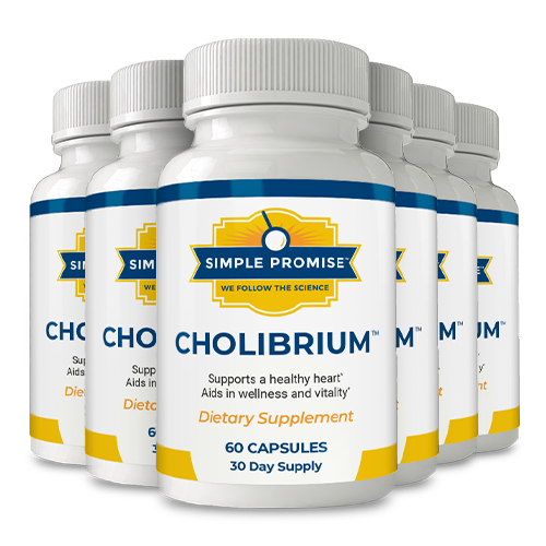Cholibrium mushroom-blend cholesterol supplement six-bottle package