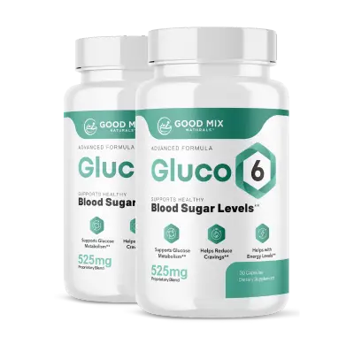 Two bottles of Gluco6 supplement