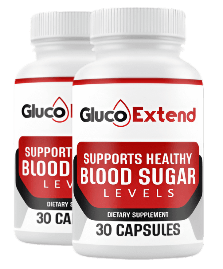 Two bottles of GlucoExtend supplement