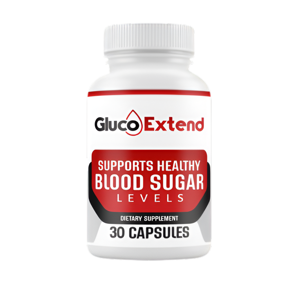 GlucoExtend review — blood sugar support capsules bottle from the maker's official sales page