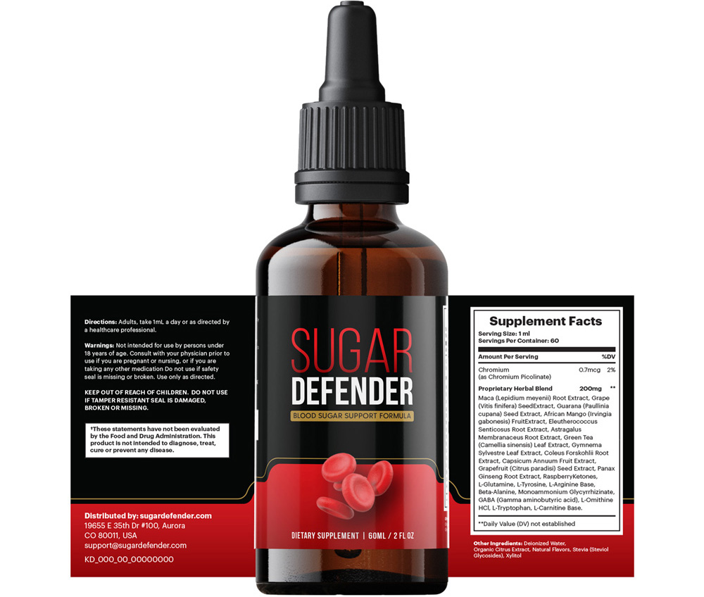Sugar Defender review — liquid drops bottle from the maker's official sales page