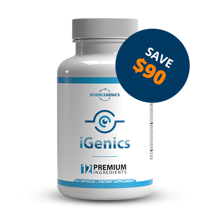 iGenics (Vision Breakthrough) eye and vision support supplement bottle